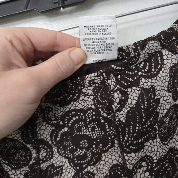 Brown Cream Lace Embroidered Floral Skirt Size 12 Flowy Cottagecore - Picture 4 of 10